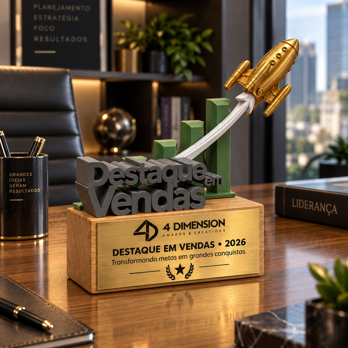 Placa de Metal Dourado